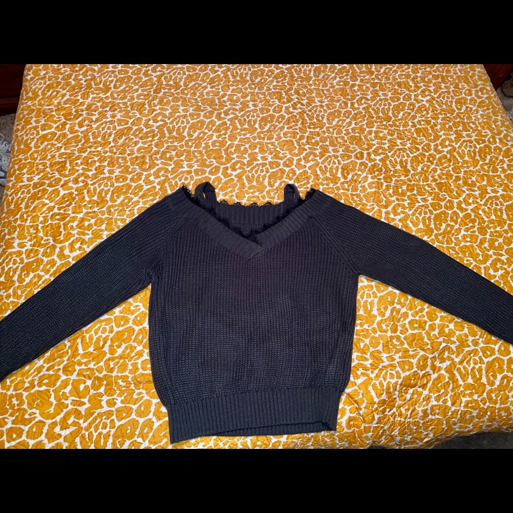 SHEIN sweater with lace detail